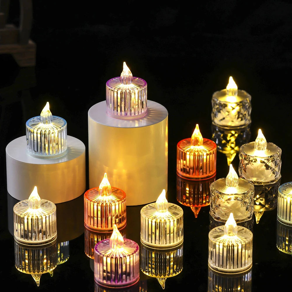 Transparent Color Light Candle for Home Decors